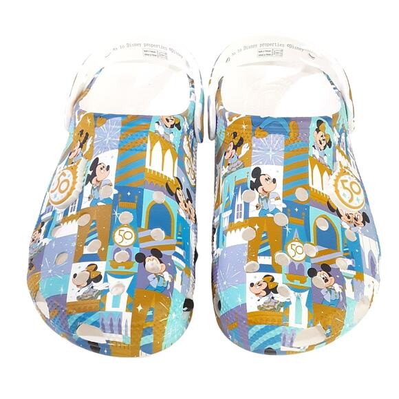 Disney Parks WDW 50th Celebration Mickey Mouse Crocs Clogs Womens 7 Blue NWT - Picture 4 of 7